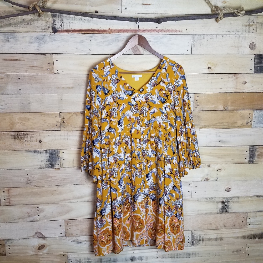 EST 1984 Bell Sleeve Prarie Knee Length Dress MED